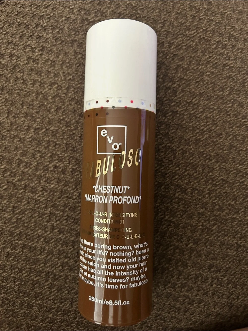 New Evo Fabuloso Chestnut Brunette Color Intensifying Toning Conditioner 8.5 oz